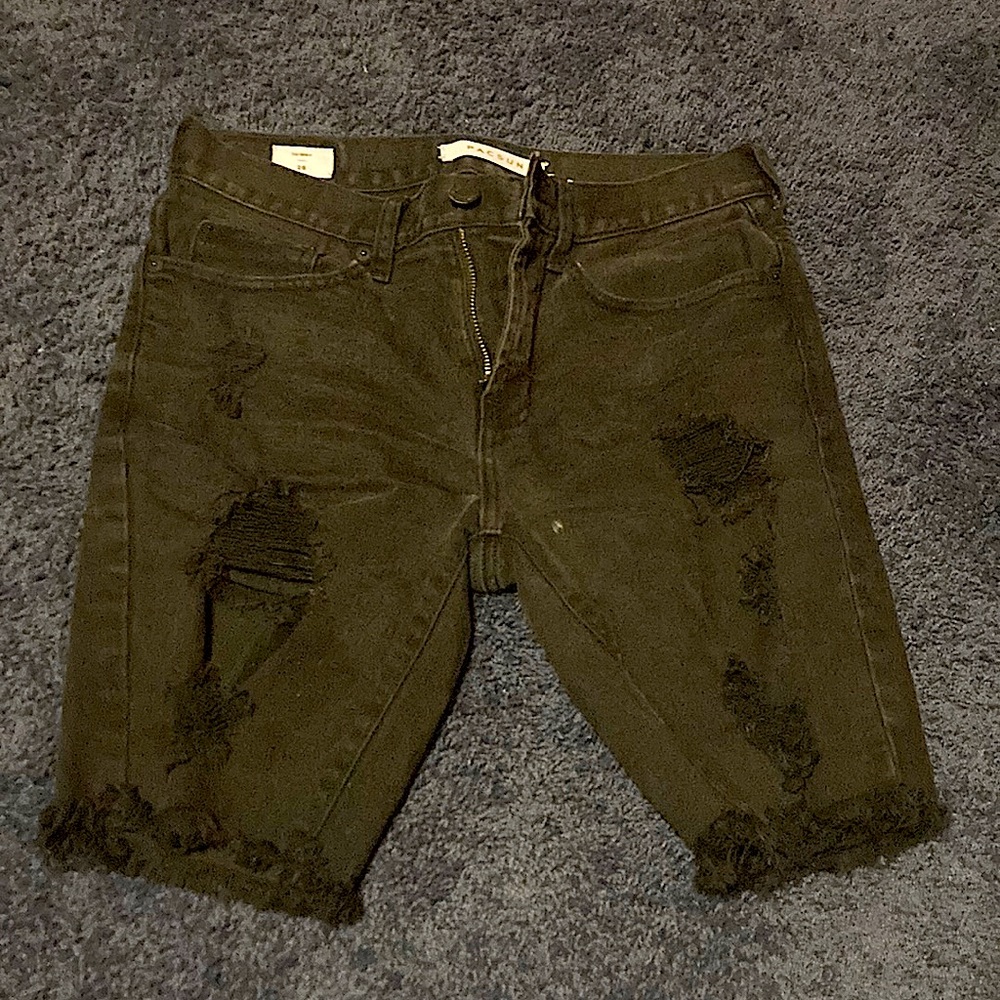 pacsun black jean shorts